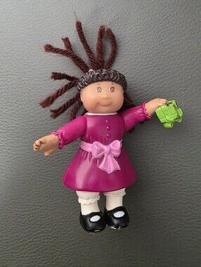 Vintage 1992 Cabbage Patch Kids Mini Figure Doll Pink Dress Collectible